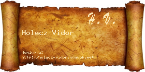 Holecz Vidor névjegykártya